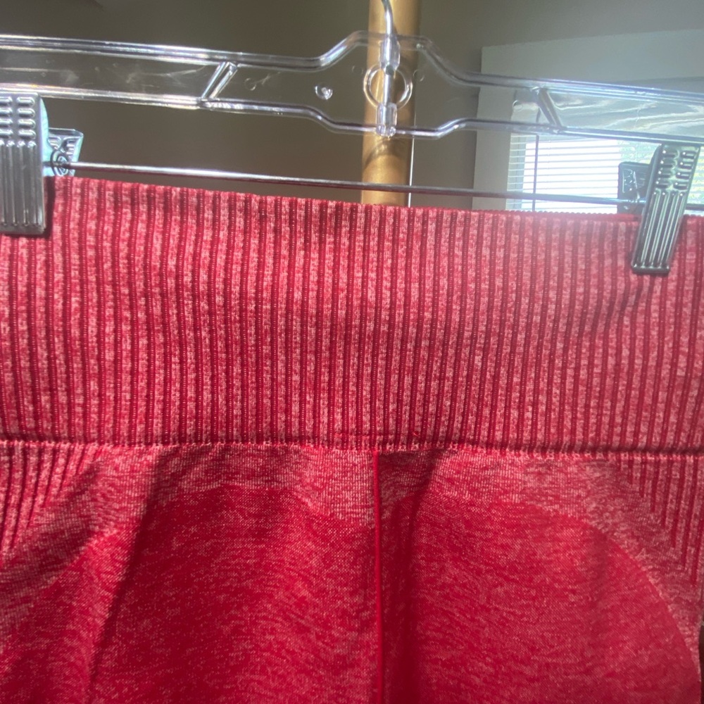 Fabletics Women's Red Ribbed Shorts - Picture 5 of 5